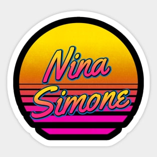 Nina Personalized Name Birthday Retro 80s Styled Gift Sticker